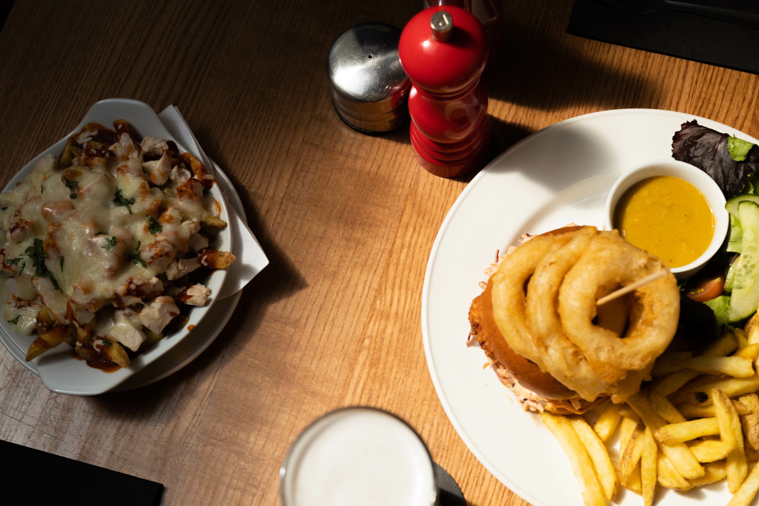 burger and loaded fries